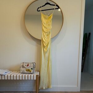 La Lune Lace Back Maxi Dress - Lemon